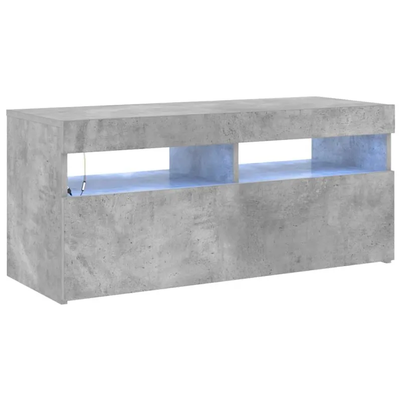TV spintelė su LED apšvietimu, betono pilka, 90x35x40cm