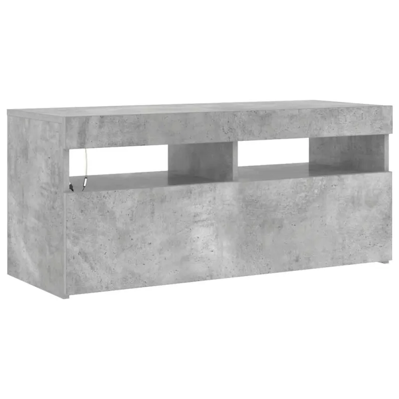 TV spintelė su LED apšvietimu, betono pilka, 90x35x40cm