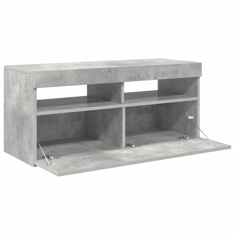 TV spintelė su LED apšvietimu, betono pilka, 90x35x40cm