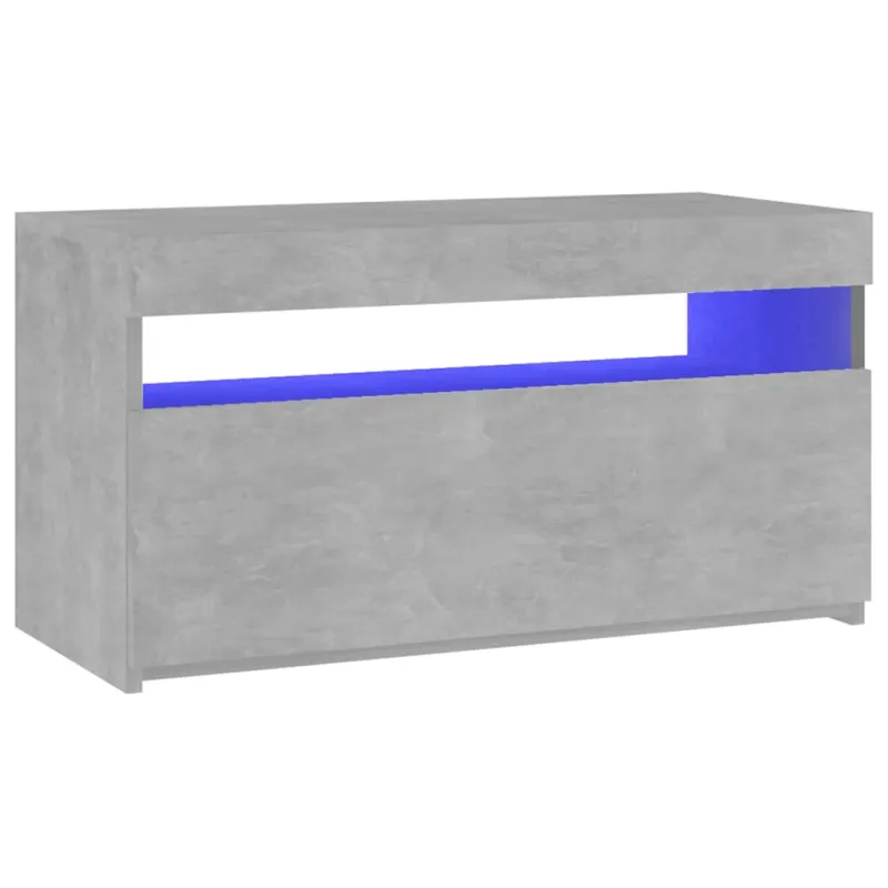 Televizoriaus spintelė su LED apšvietimu, betono, 75x35x40cm