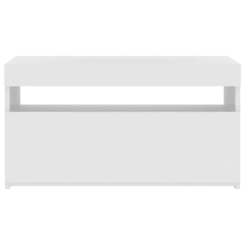 Televizoriaus spintelė su LED, balta, 75x35x40cm, blizgi