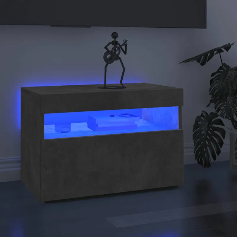 Televizoriaus spintelė su LED, betono pilka, 60x35x40cm