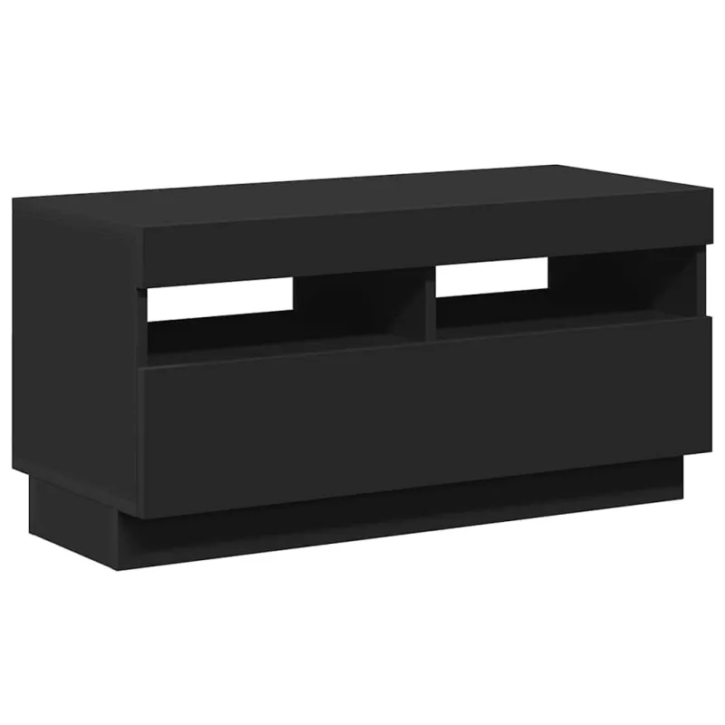 Televizoriaus spintelė su LED apšvietimu, juoda, 80x35x40cm
