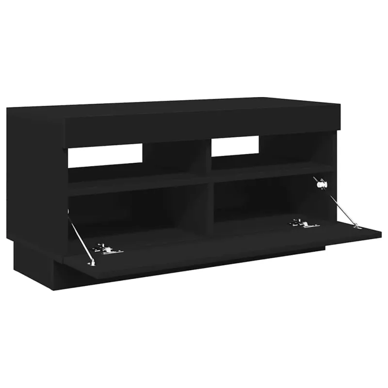 Televizoriaus spintelė su LED apšvietimu, juoda, 80x35x40cm