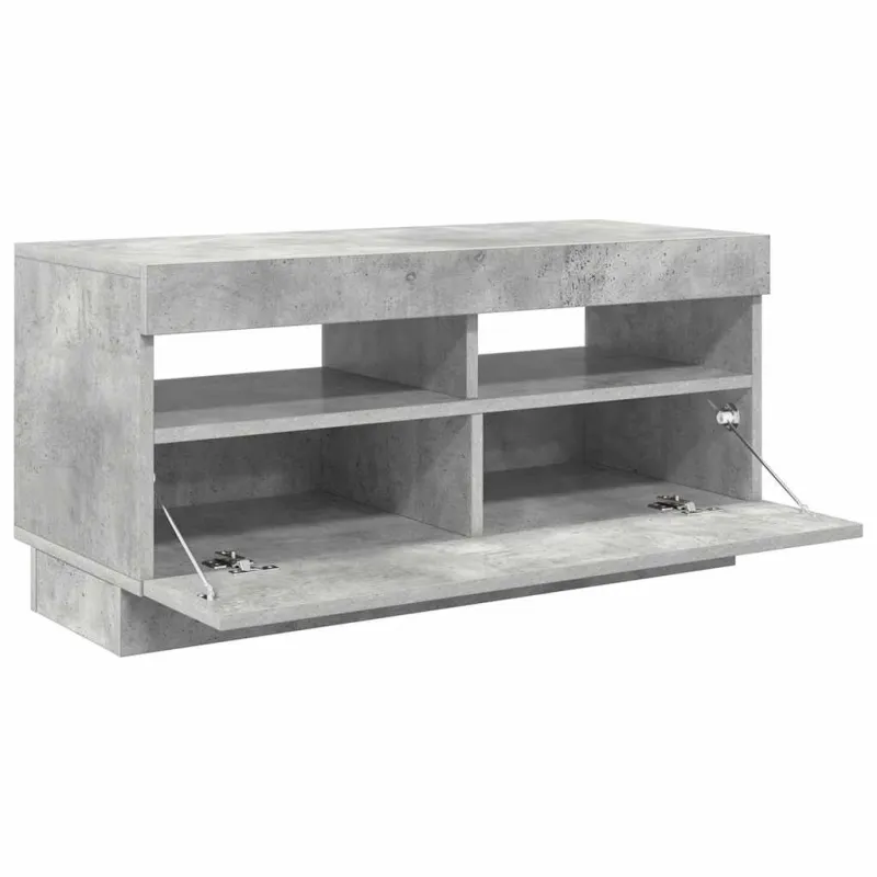 Televizoriaus spintelė su LED, betono pilka, 80x35x40cm