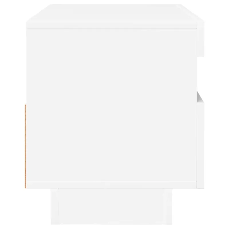TV spintelė su LED apšvietimu, balta, 80x35x40cm, blizgi