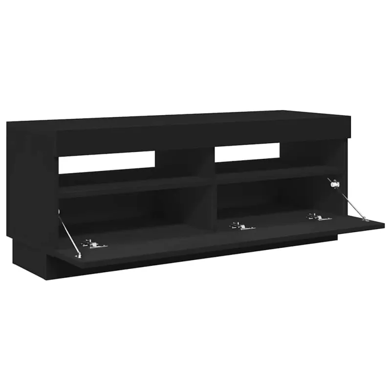 Televizoriaus spintelė su LED apšvietimu, juoda, 100x35x40cm