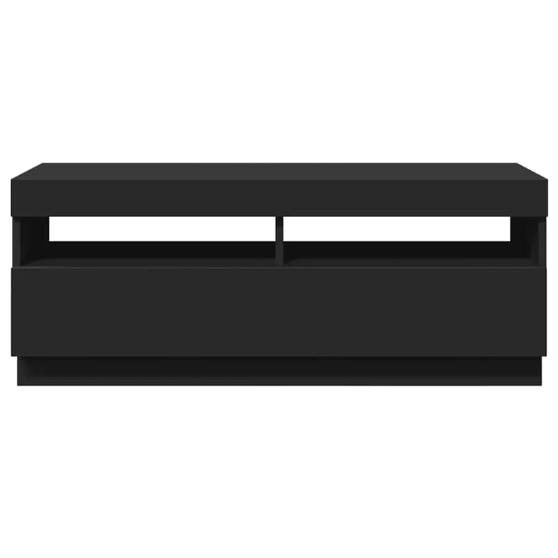 Televizoriaus spintelė su LED apšvietimu, juoda, 100x35x40cm