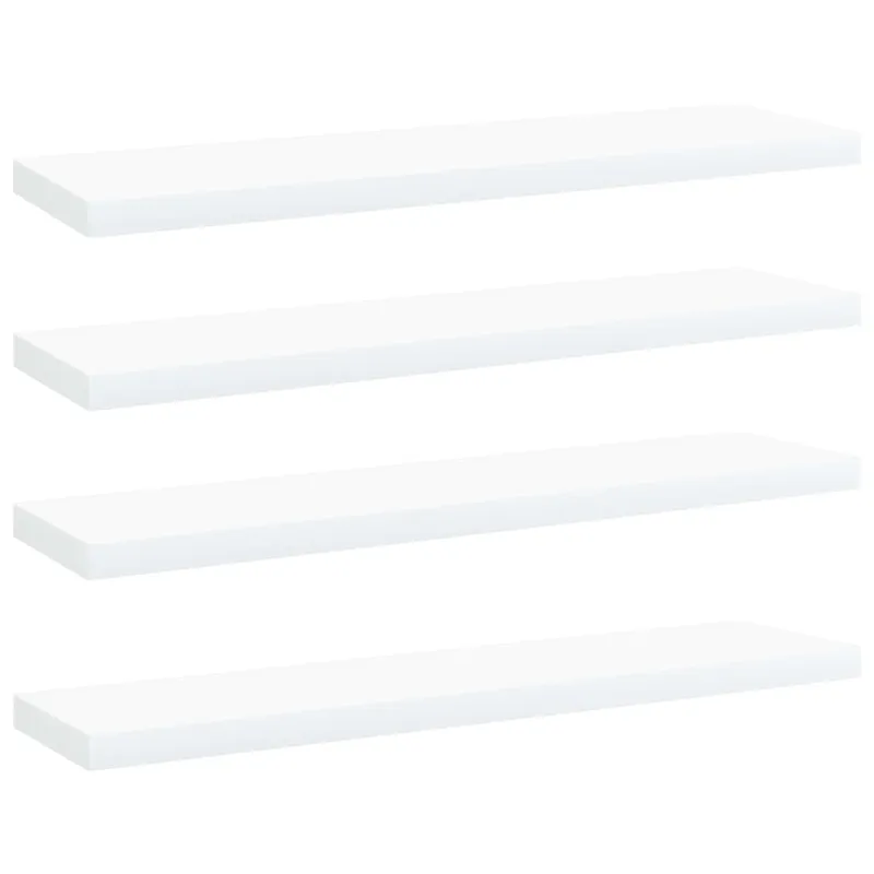 Knygų lentynos plokštės, 4vnt., baltos, 40x10x1,5cm, MDP