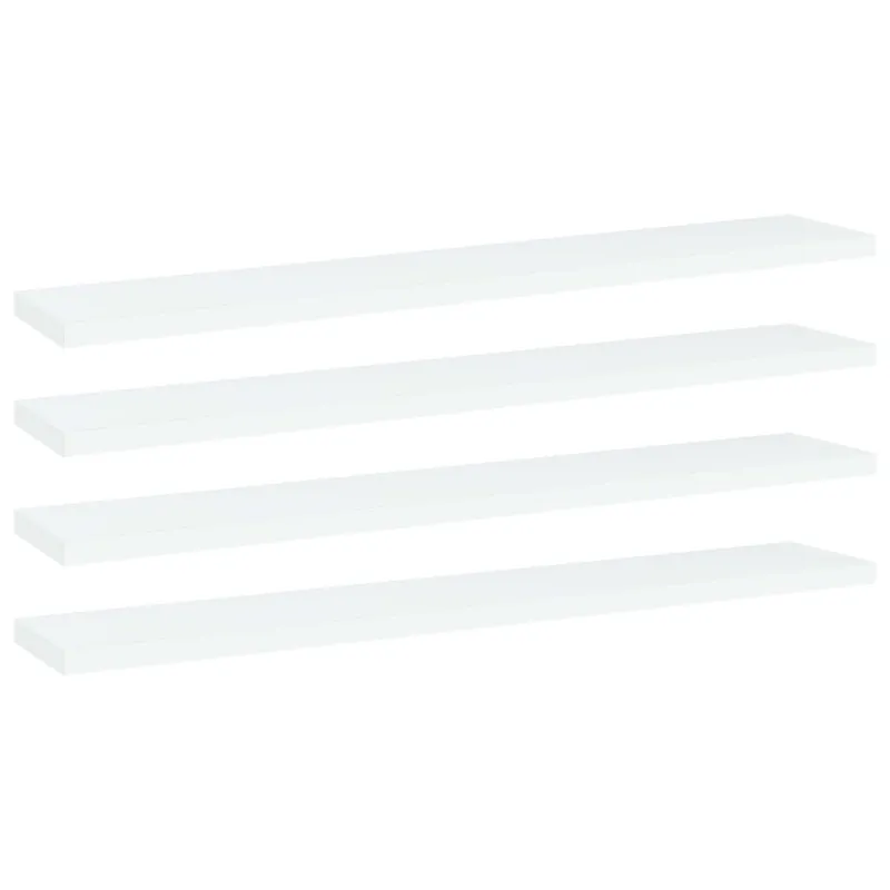 Knygų lentynos plokštės, 4vnt., baltos, 60x10x1,5cm, MDP
