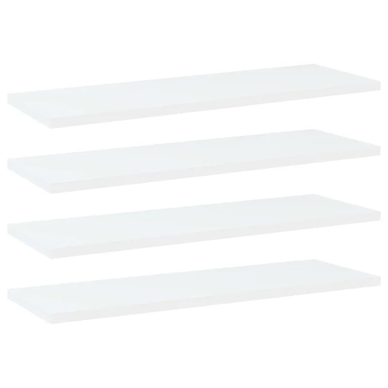 Knygų lentynos plokštės, 4vnt., baltos, 60x20x1,5cm, MDP