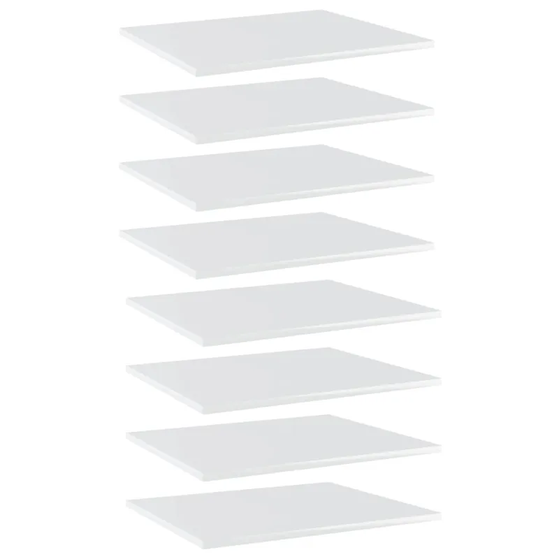 Knygų lentynos plokštės, 8vnt., baltos, 60x50x1,5cm, MDP