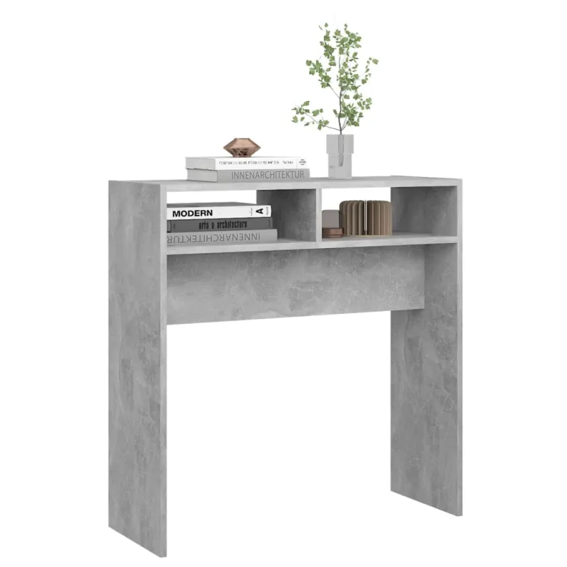 Konsolinis staliukas, betono, 78x30x80cm, apdirbta mediena