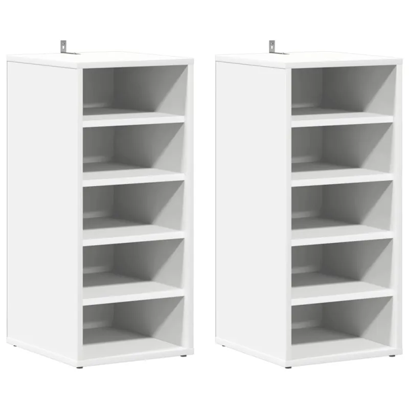 Spintelės batams, 2vnt., baltos, 31,5x35x70cm, apdirbta mediena
