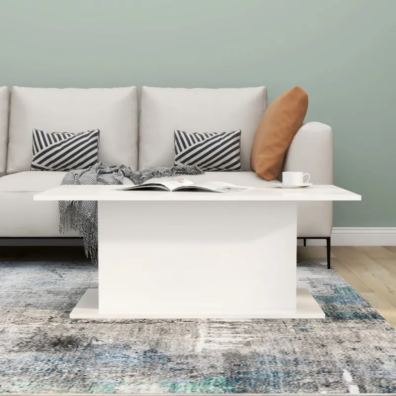 Kavos staliukas, baltas, 102x55,5x40cm, apdirbta mediena