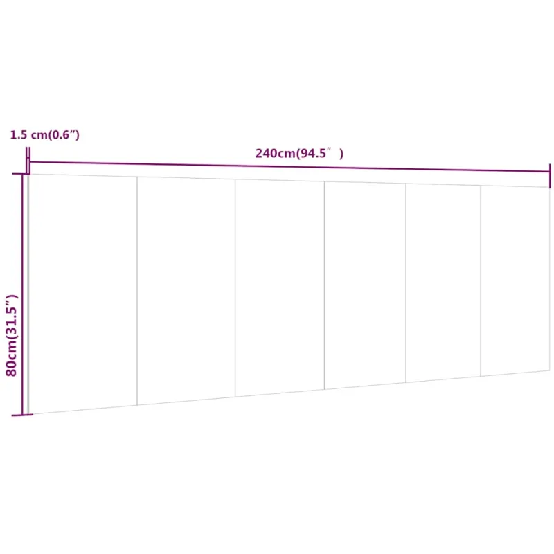 Sieninis galvūgalis, juodas, 240x1,5x80cm, apdirbta mediena