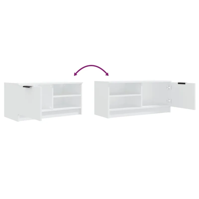 Televizoriaus spintelės, 2vnt., baltos, 80x35x36,5cm, mediena
