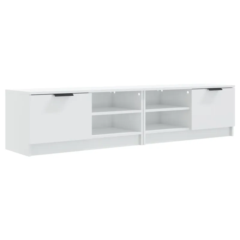 TV spintelės, 2vnt., baltos, 80x35x36,5cm, mediena, blizgios