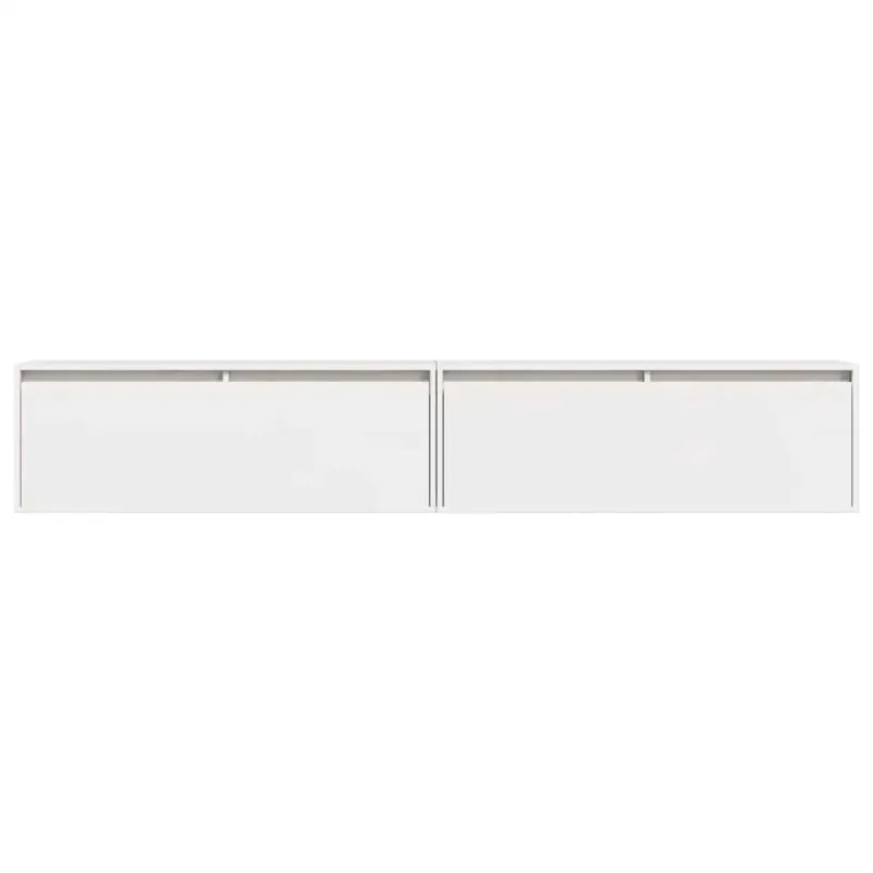 Sieninės spintelės, 2vnt., baltos, 100x30x35cm, pušies masyvas
