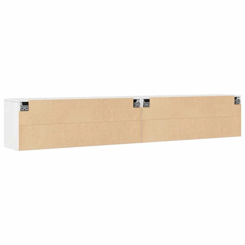 Sieninės spintelės, 2vnt., baltos, 100x30x35cm, pušies masyvas