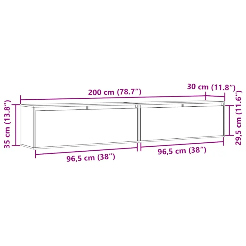 Sieninės spintelės, 2vnt., baltos, 100x30x35cm, pušies masyvas
