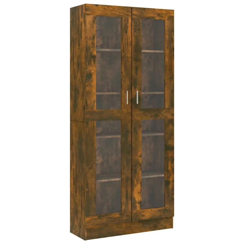 Vitrininė spintelė, dūminio ąžuolo, 82,5x30,5x185cm, mediena