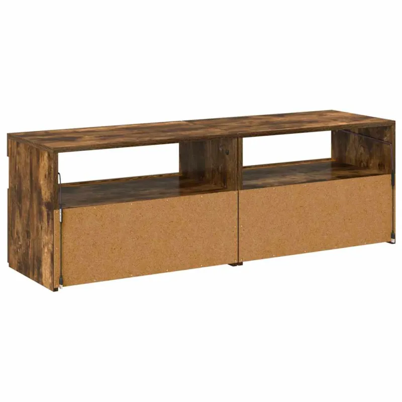 TV spintelės su LED, 2vnt., dūminio ąžuolo, 60x35x40cm