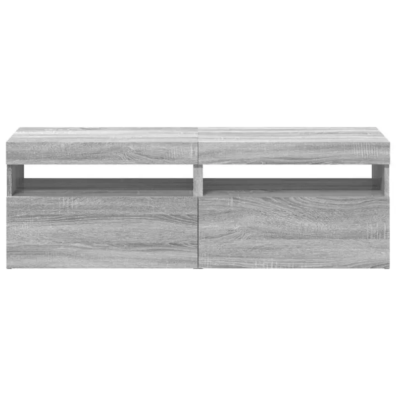 TV spintelės su LED, 2vnt., pilkos ąžuolo, 60x35x40cm