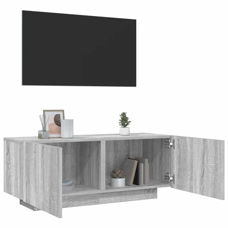 Televizoriaus spintelė, pilka ąžuolo, 100x35x40cm, mediena