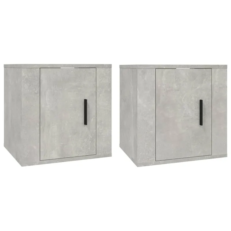 Sieninės TV spintelės, 2vnt., betono pilkos, 40x34,5x40cm