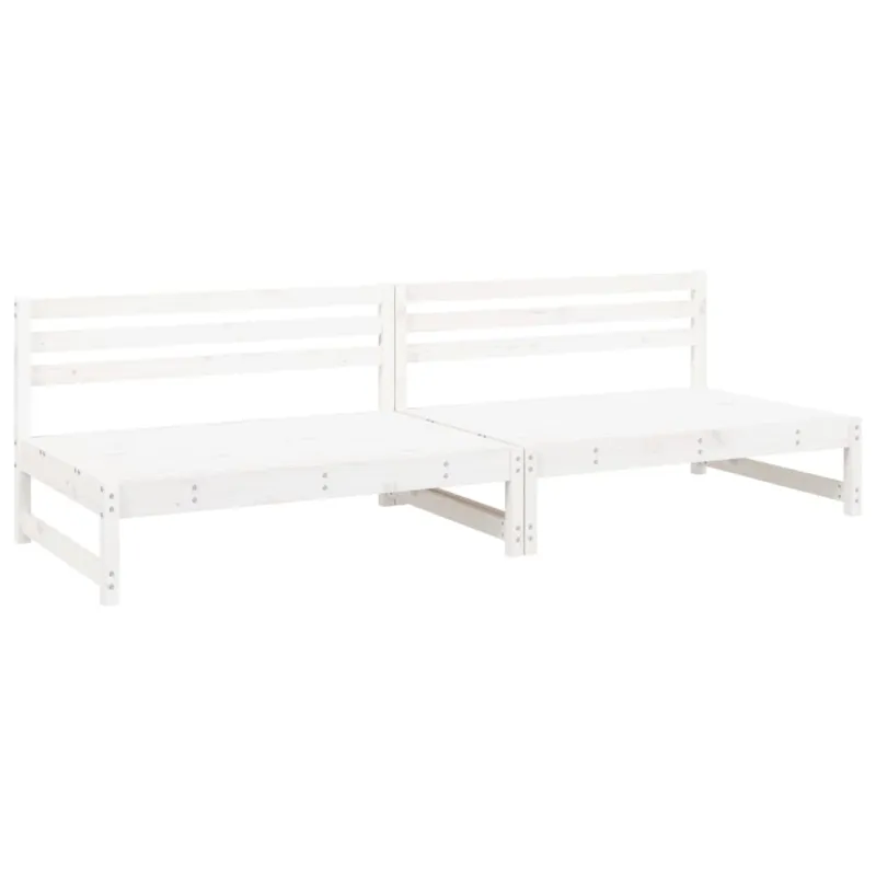 Vidurinės sodo sofos dalys, 2vnt., baltos, 120x80cm, pušis