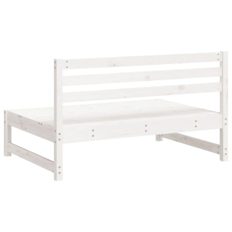 Vidurinės sodo sofos dalys, 2vnt., baltos, 120x80cm, pušis