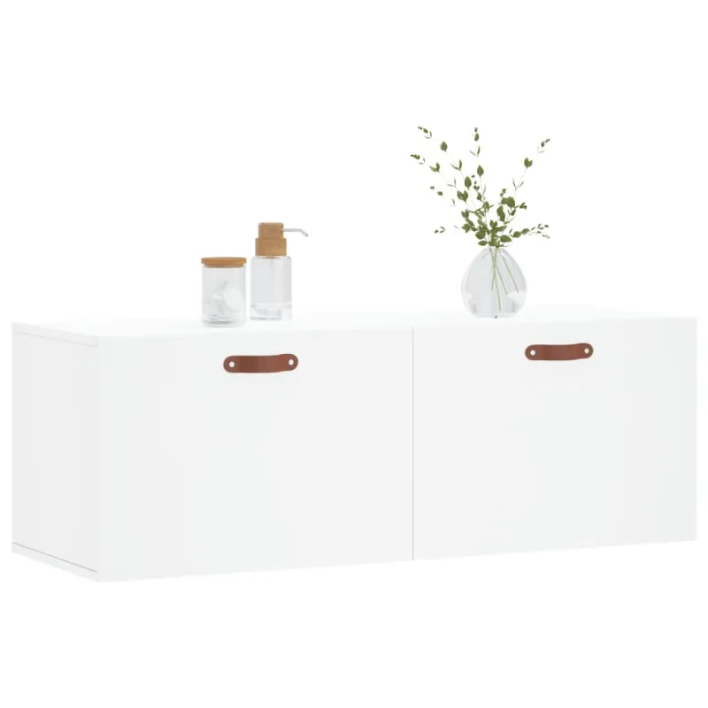 Sieninė spintelė, balta, 100x36,5x35cm, apdirbta mediena