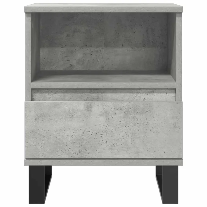 Naktinės spintelės, 2vnt., betono pilkos, 40x35x50cm, mediena