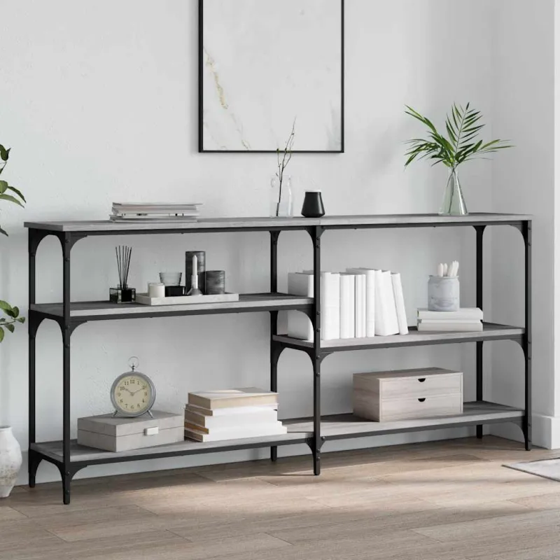 Konsolinis staliukas, pilkas ąžuolo, 160x29x75cm, mediena