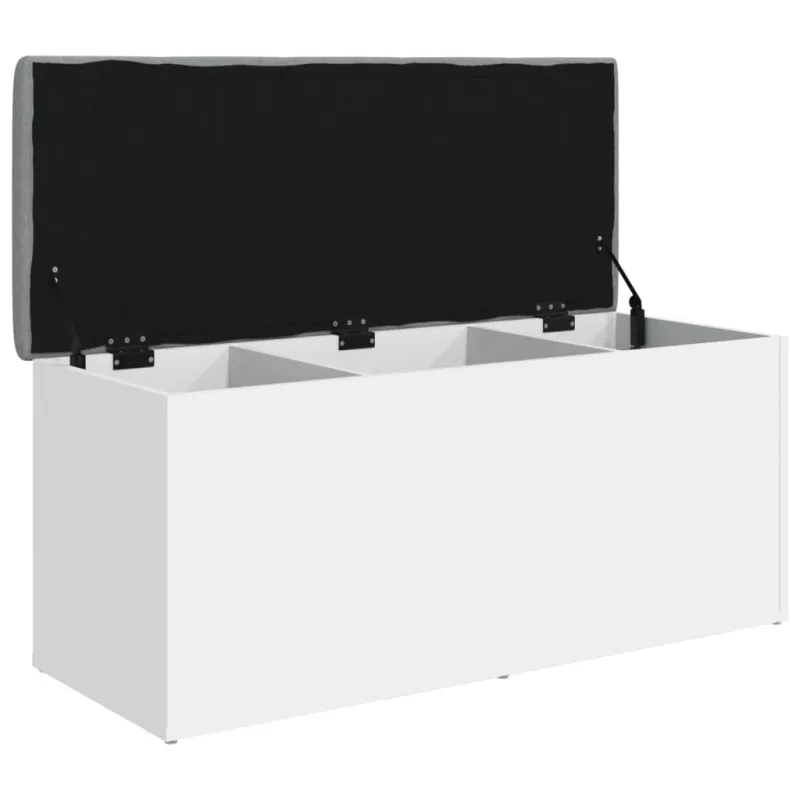 Suoliukas daiktadėžei, baltas, 102x42x45cm, inžinerinė mediena