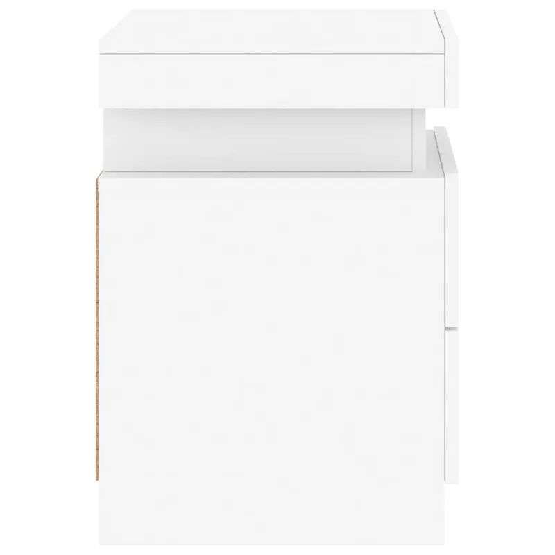 Naktinė spintelė su LED lemputėmis, baltos spalvos, 35x39x55cm