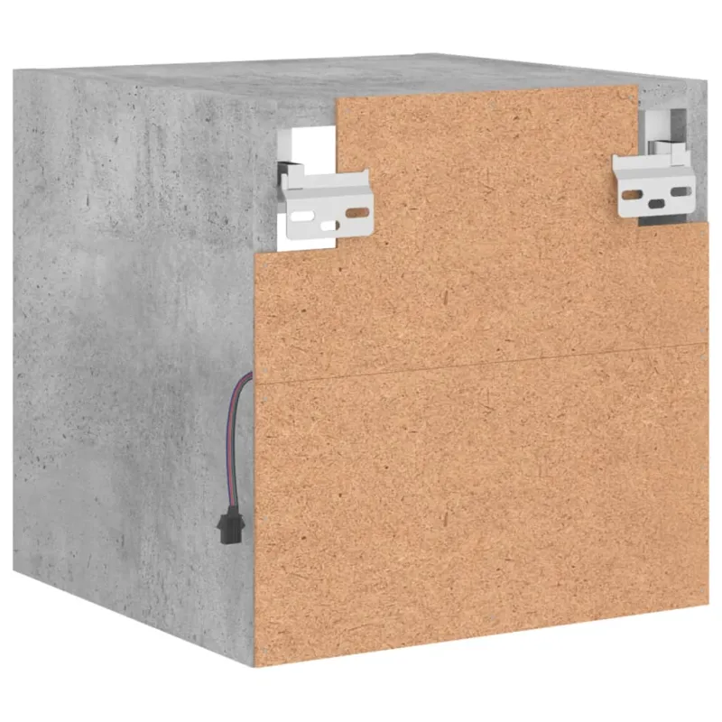 Sieninės TV spintelės su LED, 2vnt., betono, 30x28,5x30cm