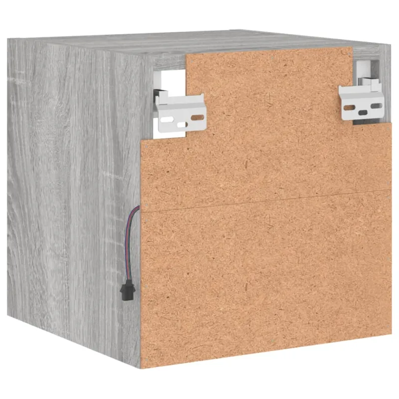Sieninė TV spintelė su LED lemputėmis, pilka, 30x28,5x30cm