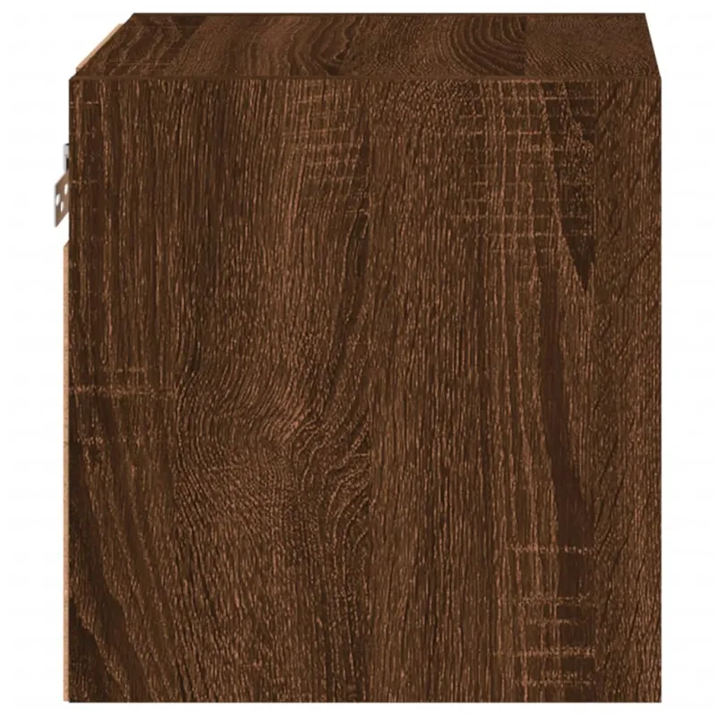 Sieninė TV spintelė su LED lemputėmis, ruda, 30x28,5x30cm