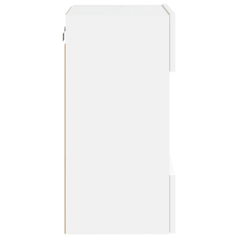 Sieninė TV spintelė su LED lemputėmis, balta, 40x30x60,5cm