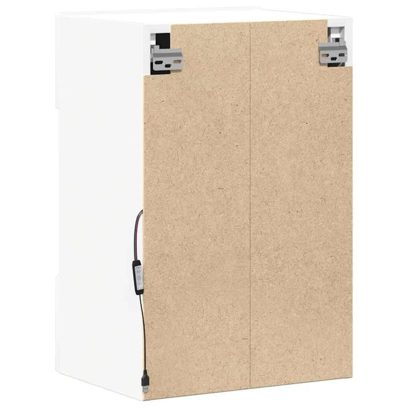 Sieninės spintelės su LED apšvietimu televizoriui, 2vnt., baltos, 40x30x60,5cm