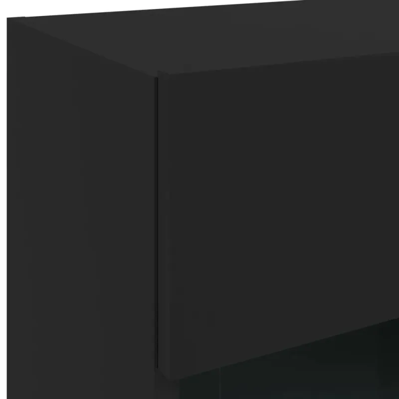 Sieninė TV spintelė su LED lemputėmis, juoda, 40x30x60,5cm