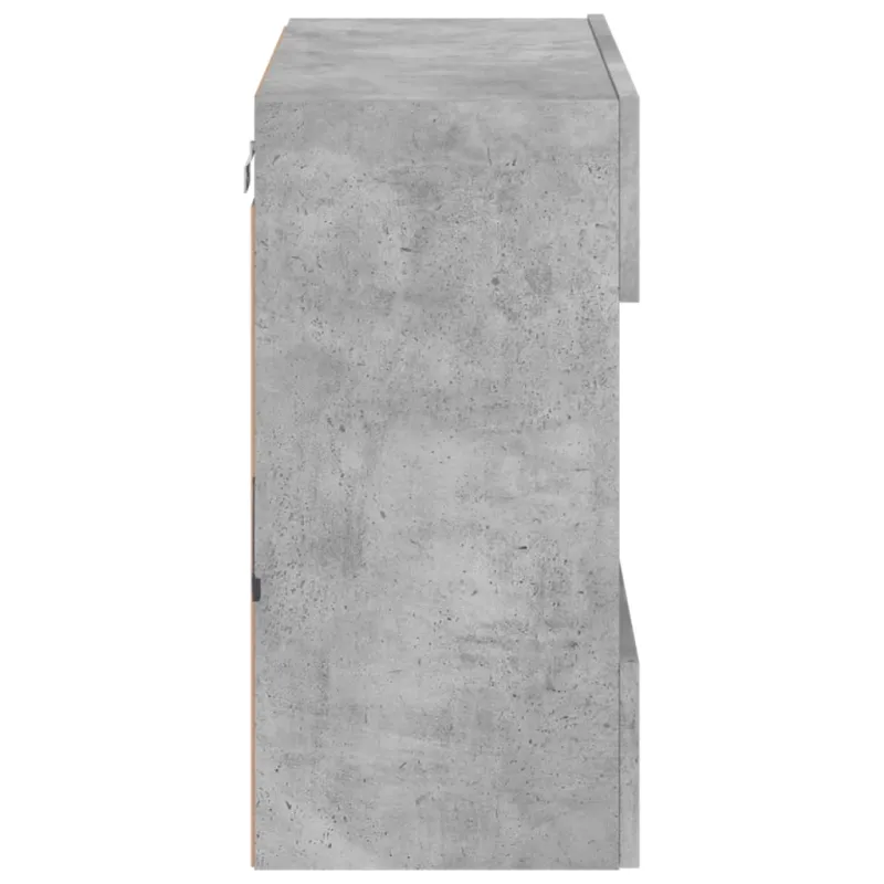 Sieninė TV spintelė su LED lemputėmis, betono, 58,5x30x60,5cm