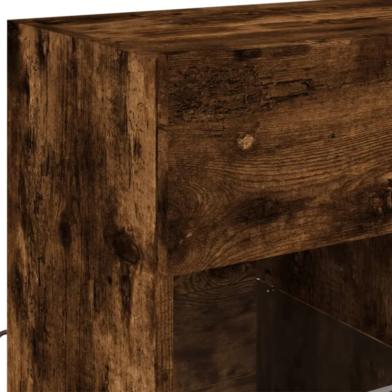 Sieninė TV spintelė su LED lemputėmis, dūminė, 58,5x30x60,5cm