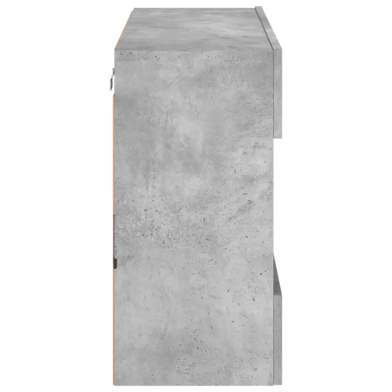 Sieninė TV spintelė su LED lemputėmis, betono, 78,5x30x60,5cm