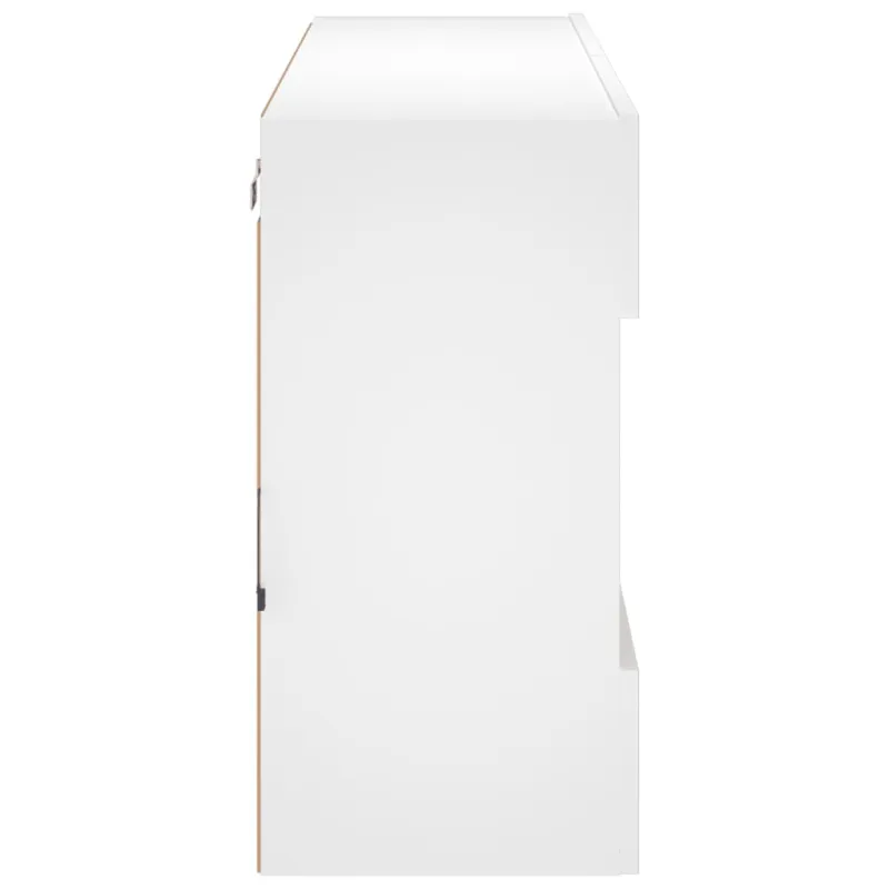 Sieninė TV spintelė su LED lemputėmis, balta, 98,5x30x60,5cm