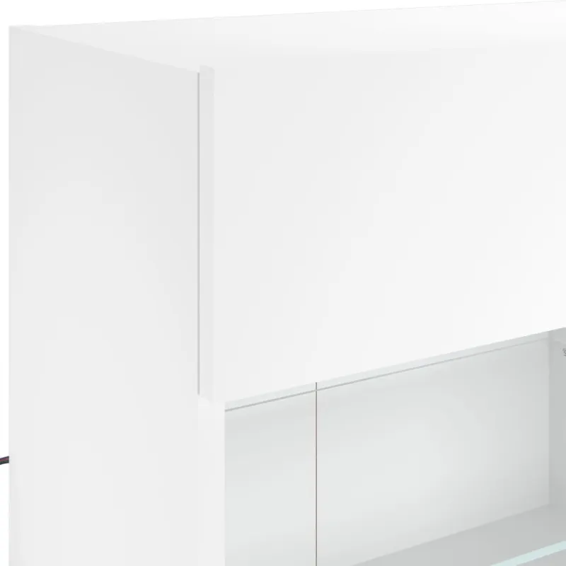 Sieninė TV spintelė su LED lemputėmis, balta, 98,5x30x60,5cm