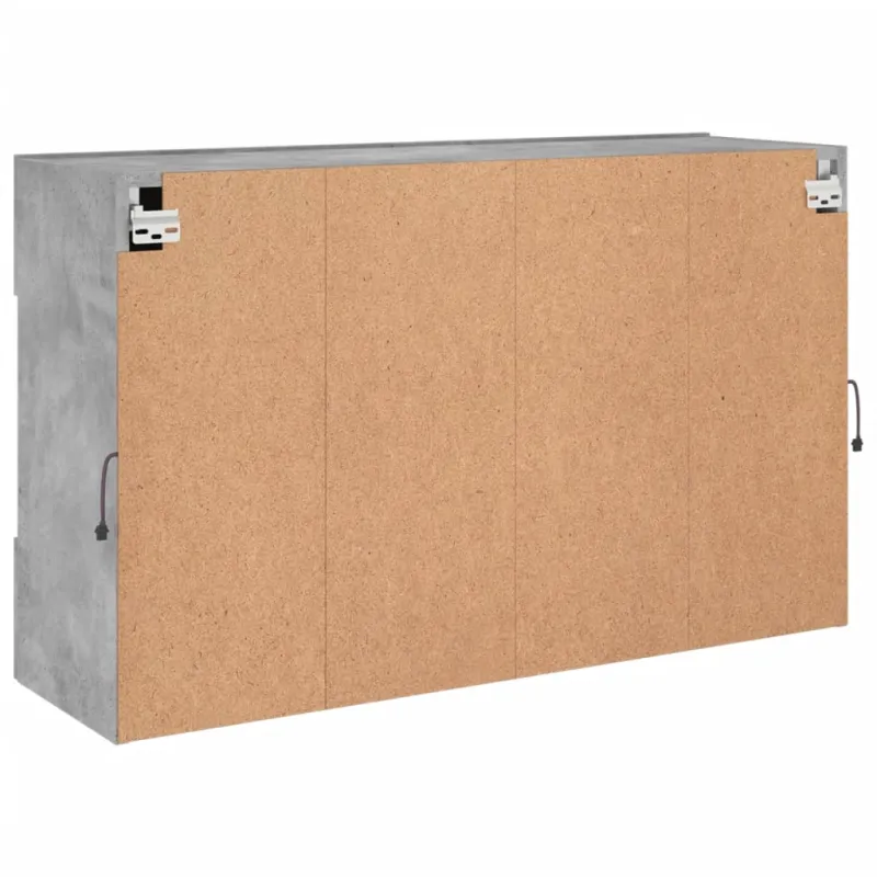 Sieninė TV spintelė su LED lemputėmis, betono, 98,5x30x60,5cm