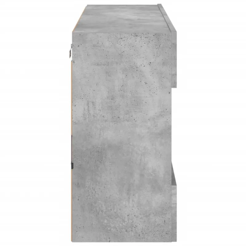 Sieninė TV spintelė su LED lemputėmis, betono, 98,5x30x60,5cm